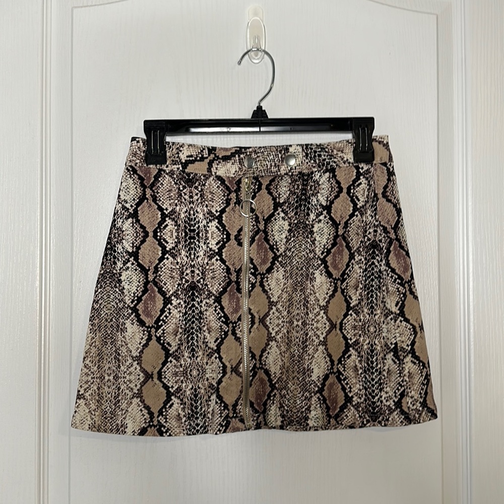 Altar’d State Snake Print Zip Up Skirt
